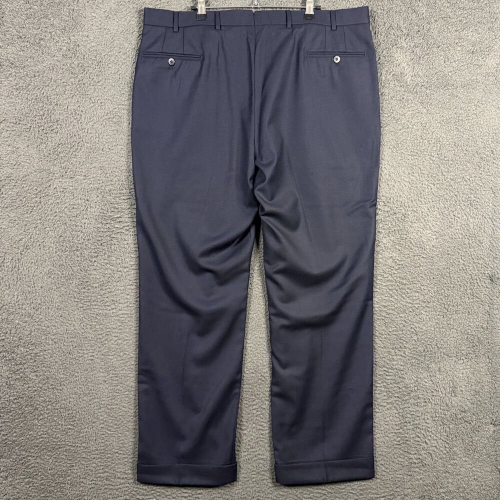 Isaia Pants Mens 38x32 Blue Classic Fit Dress Slacks Super 130s Wool Italy - Picture 5 of 12